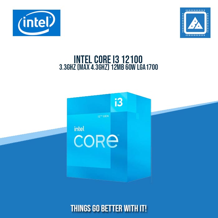 INTEL CORE I3 12100 3.3GHZ (MAX 4.3GHZ) 12MB 60W LGA1700 INTEL CORE I3 12100 3.3GHZ (MAX 4.3GHZ) 12MB 60W LGA1700